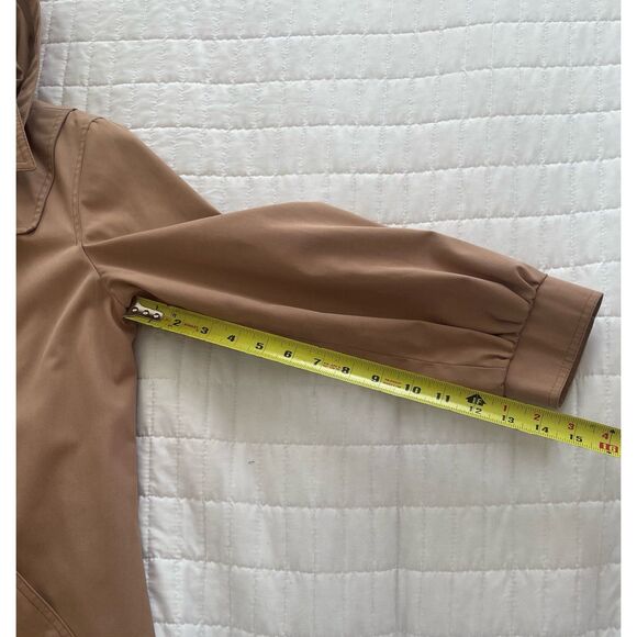 70s Vintage London Fog Maincoats Trench Coat Dusty Rose A-Line Hood Womens 8P - Picture 12 of 12